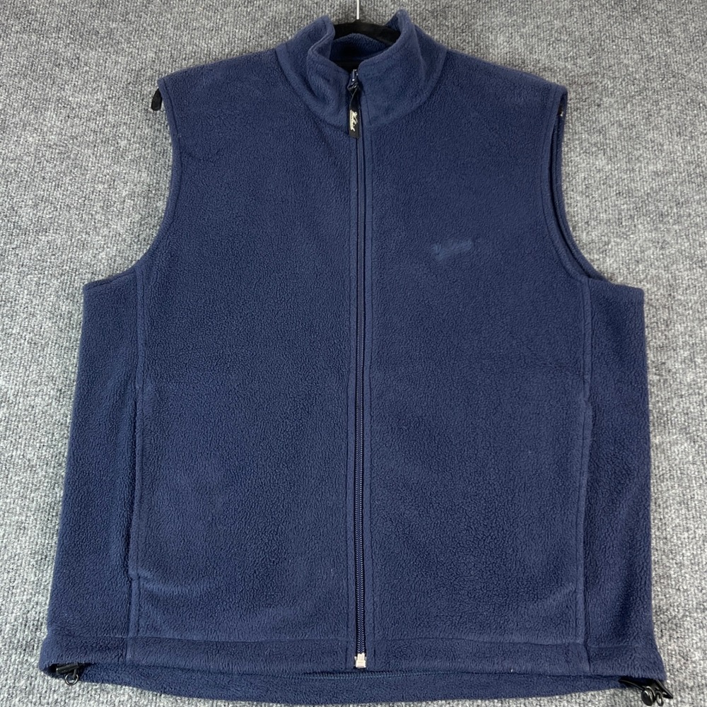 Woolrich Mens‎ Full Zip Fleece Vest Navy Blue Size M